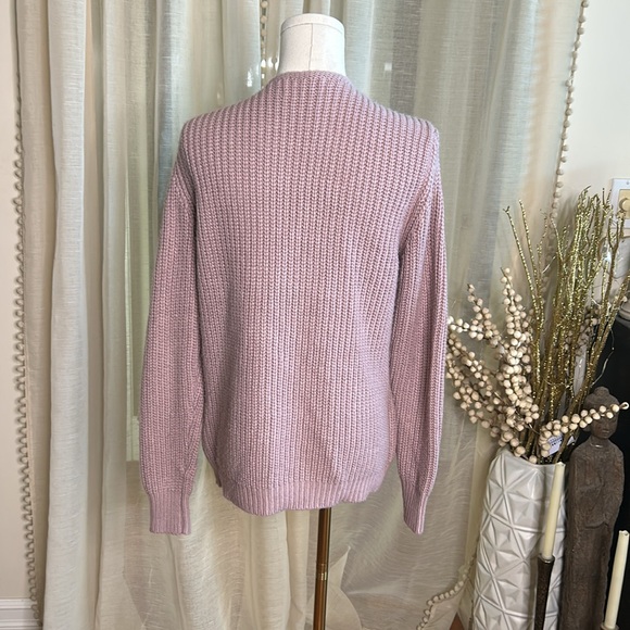 Mink Pink Sweater Knit Faux Wrap Rose Sweater Oversized - Picture 4 of 6